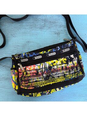 LeSportsac Deluxe Everyday Crossbody Bag "Running Weave" Print